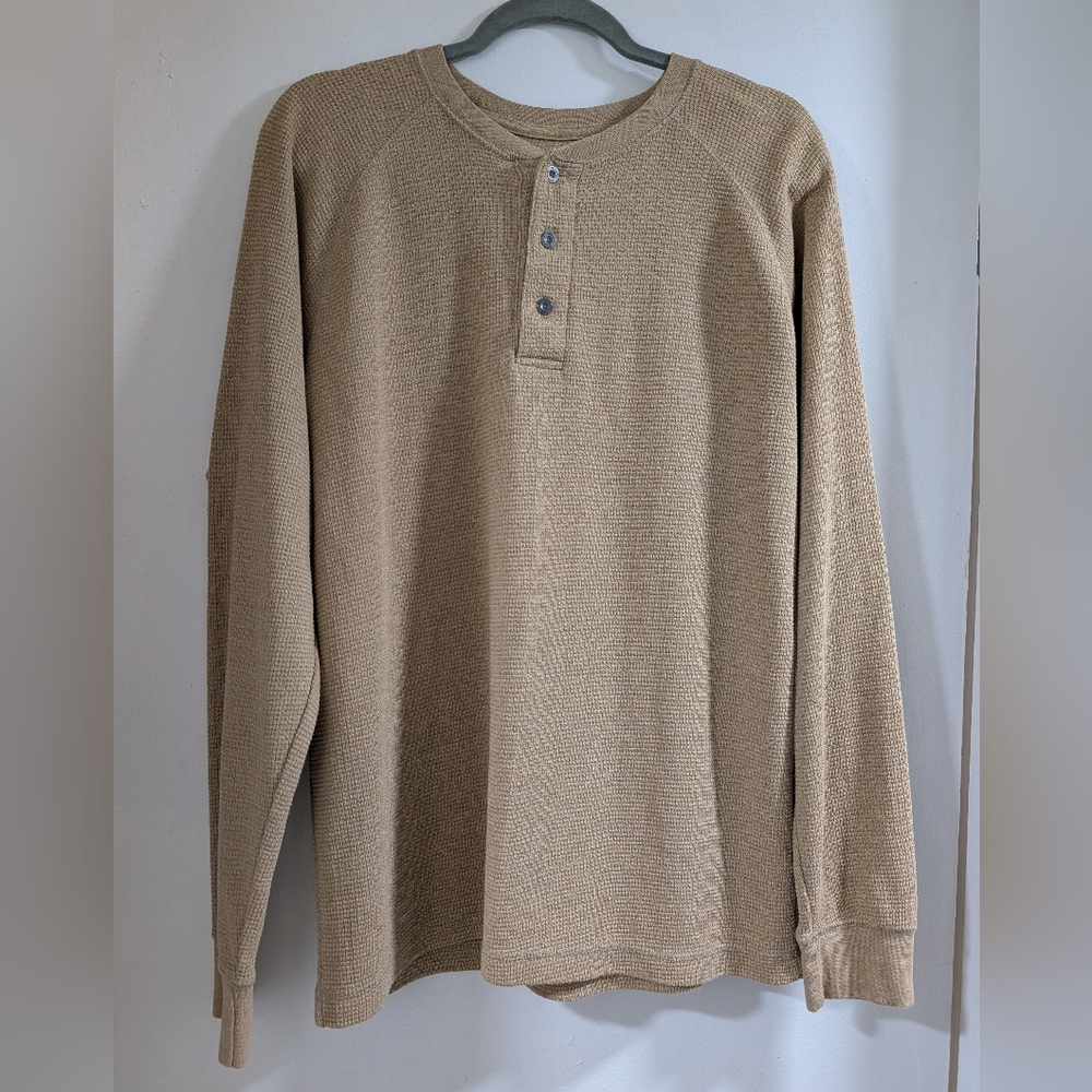 RedHead Beige Long Sleeve Henley Shirt